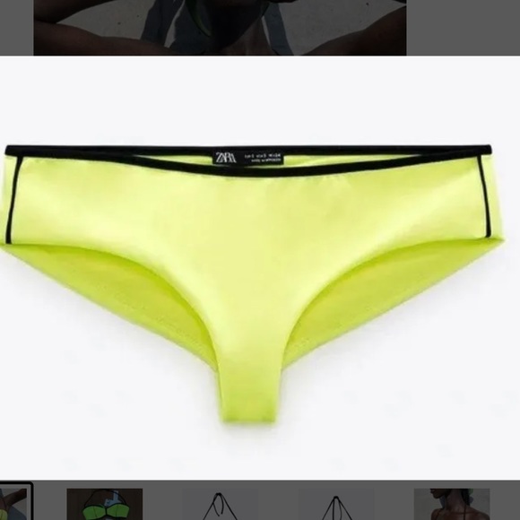ZARA Neon Yellow and Black Bikini Set - Picture 2 of 4